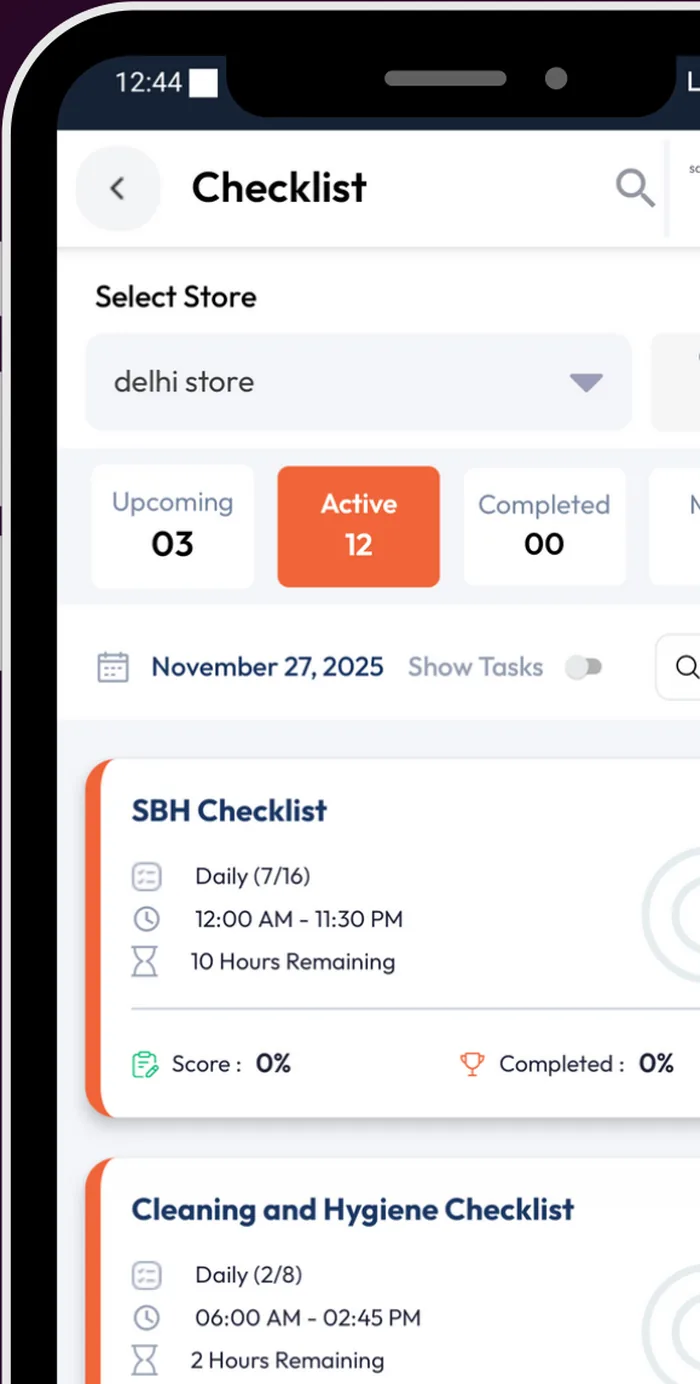 Retail platform checklist module