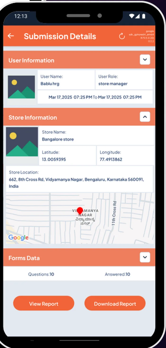 Retail platform checklist submission report