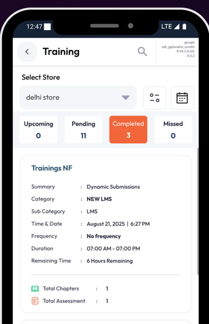 Retail platform LMS training module