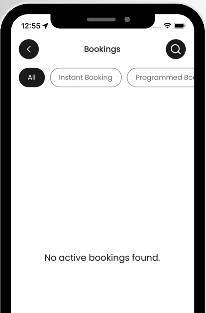 Ride-hailing driver app bookings list