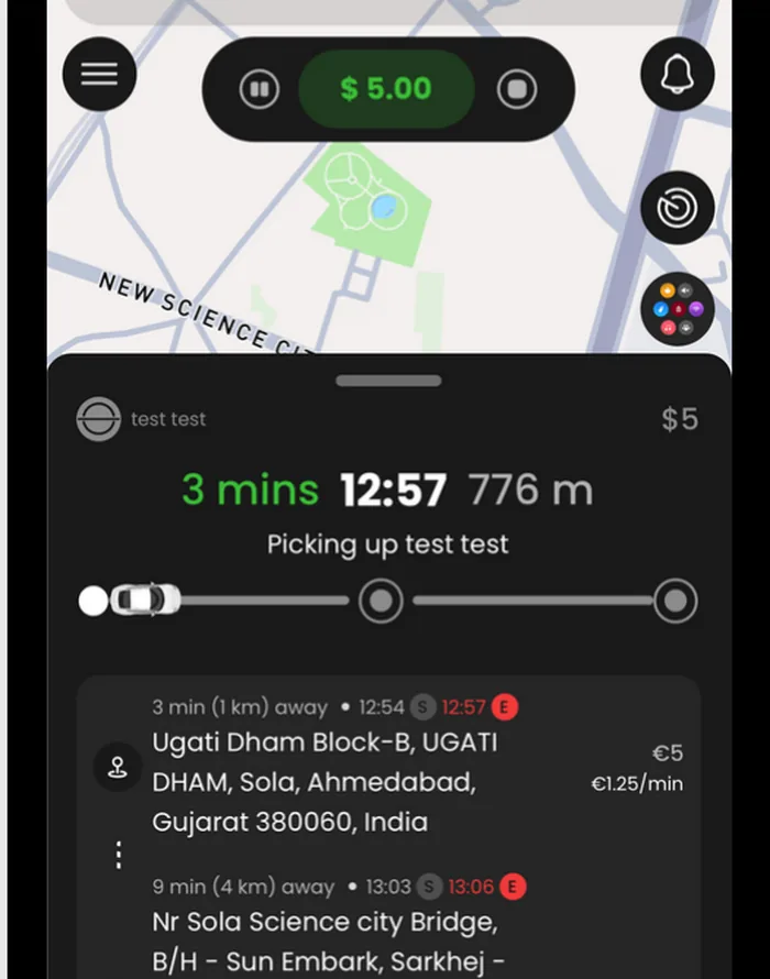 Ride-hailing live ride tracking with fare